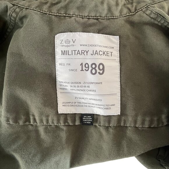 Zadig & Voltaire Military Button Up Military Vest Green Medium - Picture 3 of 5